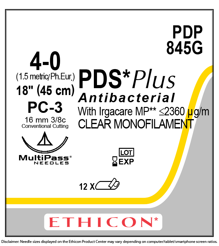 SUTURE, PRECISION COSMETIC CONVENTIONAL CUTTING PRIME, SIZE 4-0, 18", UNDYED MONOFILAMENT, NEEDLE PC-3, 3/8 CIRCLE, 1 DZ/BX, SOLD AS BOX ETHICON 243