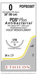 SUTURE, ETHIGUARD BLUNT POINT, SIZE 0, 36", VIOLET MONOFILAMENT, NEEDLE CTB, ½ CIRCLE, 2 DZ/BX, SOLD AS BOX ETHICON 243