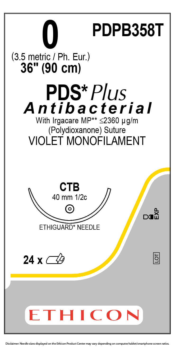 SUTURE, ETHIGUARD BLUNT POINT, SIZE 0, 36", VIOLET MONOFILAMENT, NEEDLE CTB, ½ CIRCLE, 2 DZ/BX, SOLD AS BOX ETHICON 243