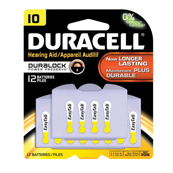 BATTERY, ZINC AIR, SIZE 10, 8/PK, 6PK/BX, SOLD AS BOX DURACELL 10000624