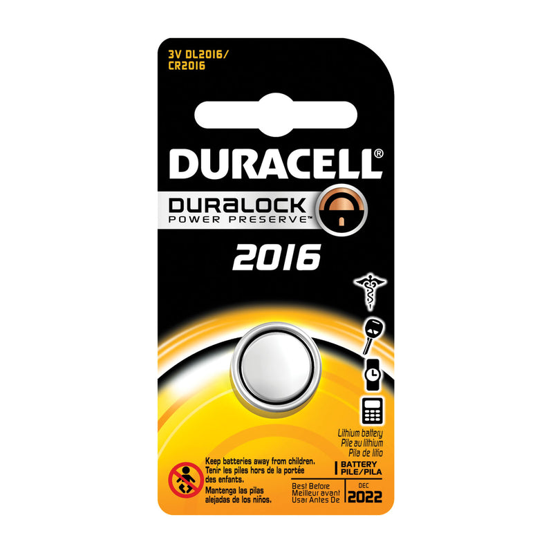 BATTERY, LITHIUM, SIZE DL2016, 3V, 6/BX, SOLD AS BOX DURACELL 10000624