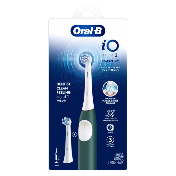 P&G Io2 Series Electric Rechargeable Toothbrush Toothbrush Electric Io2Forest Green Hndl 3/Cs -80787471