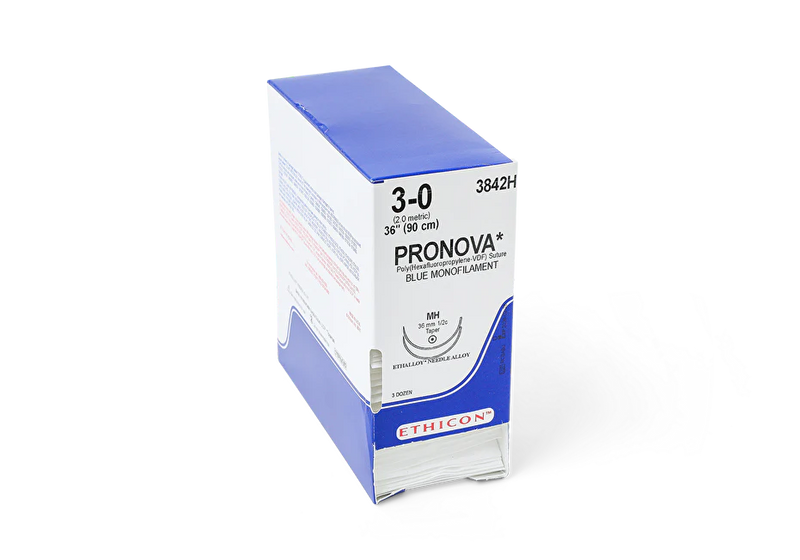 SUTURE, TAPER POINT, SIZE 6-0, 4-30", BLUE MONOFILAMENT, NEEDLE BV-1 BV-1, 3/8 CIRCLE, 1 DZ/BX, SOLD AS BOX ETHICON 243