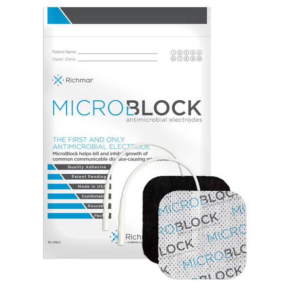 MICROBLOCK ANTIMICROBIAL ELECTRODES, 2” X 2" SQUARE WHITE CLOTH. 4/PK, 10 PKS/BG, 1 BG/CS. US SALES ONLY., SOLD AS CASE RICHMAR 10001158