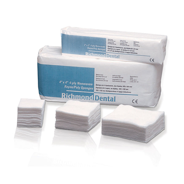 NON-WOVEN RAYON/ POLY SPONGE, 3" X 3", 4-PLY, NON-STERILE, 200/SLV, 20 SLV/CS, SOLD AS CASE RICHMOND 10000883