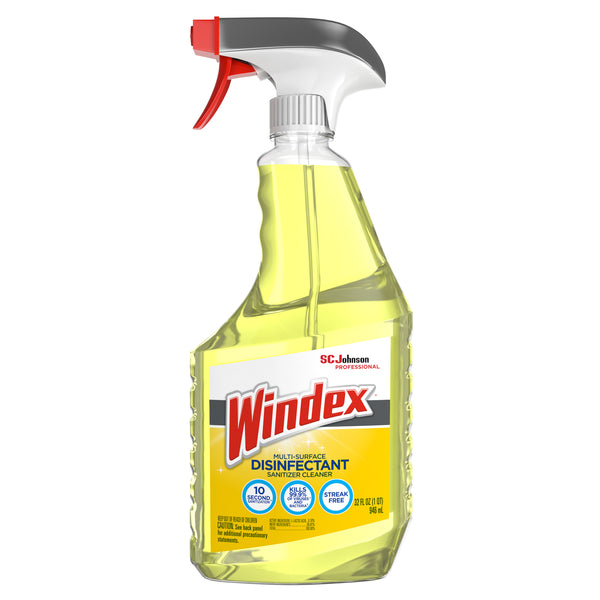 WINDEX® GLASS & MORE, COMMERCIAL, BLUE, CAPPED 32OZ, TRIGGERS , 4/CS, SOLD AS CASE SC 10001243