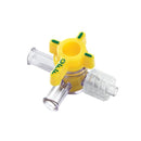 STOPCOCK INTRAVENOUS, 3 GANG, 4 WAY SWIVEL, LUER LOCK W/ TUBING SIDE CLAMP, 25/CS, SOLD AS CASE ICU 10000485