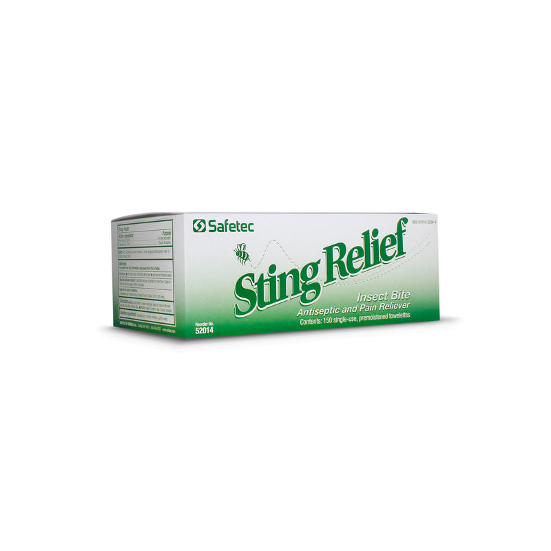 STING RELIEF WIPE, 10/BX, 100 BX/CS, SOLD AS CASE SAFETEC 10001289