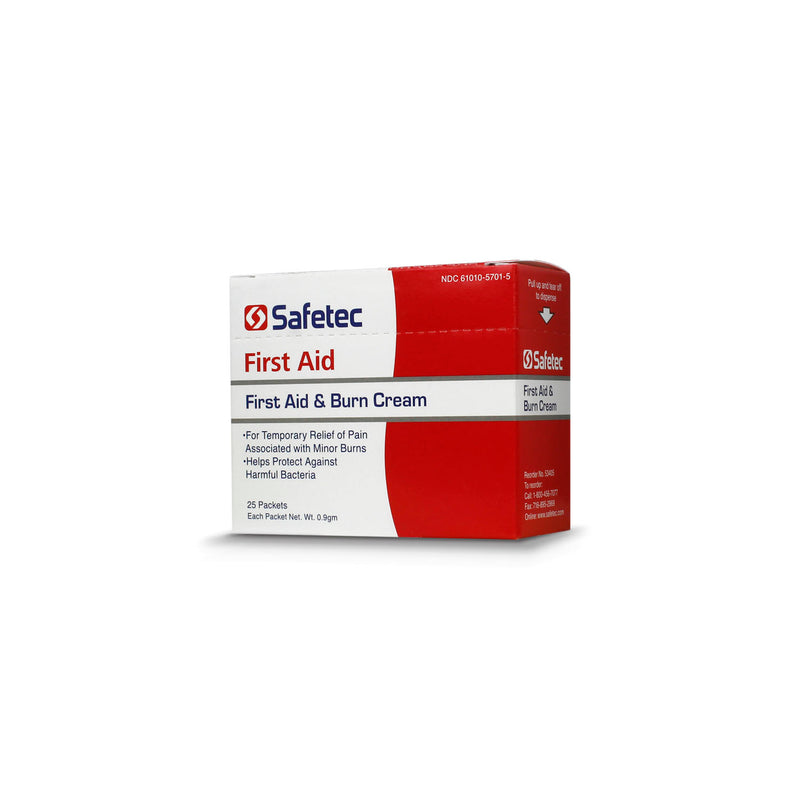 FIRST AID & BURN CREAM, .9G POUCH, 25 PCH/BX, 36 BX/CS, SOLD AS CASE SAFETEC 10001289