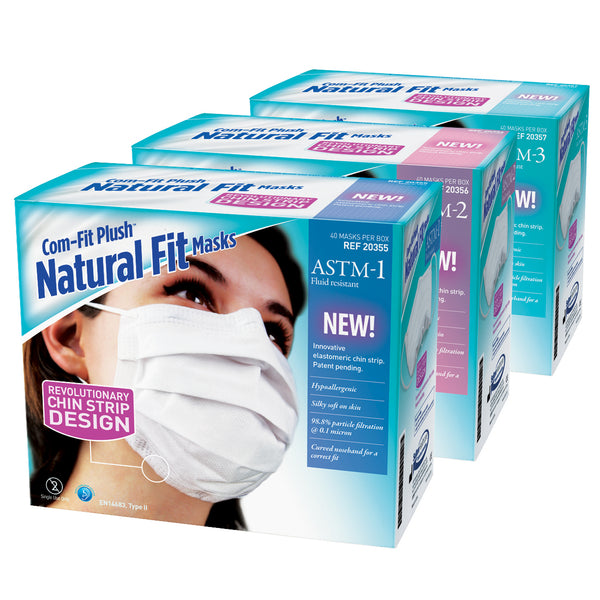 COM-FIT PLUSH™ NATURAL FIT MASKS, ASTM 3, WHITE, 40/BX, 1 BX/EA, SOLD AS EACH SULTAN 10000215
