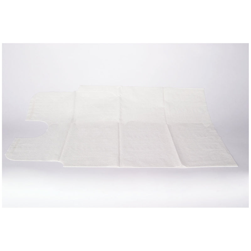 GOWN, 30" X 42", 3-PLY TISSUE, WHITE, FRONT OR BACK OPENING, 50/CS, SOLD AS CASE TIDI 203