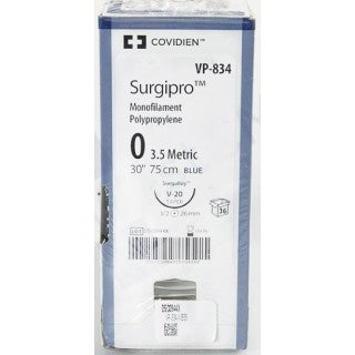 SUTURE, TAPER POINT, SIZE 0, BLUE, 30", NEEDLE V-20, ½ CIRCLE, 3 DZ/BX, SOLD AS BOX MEDTRONIC/MINIMALLY 10000446