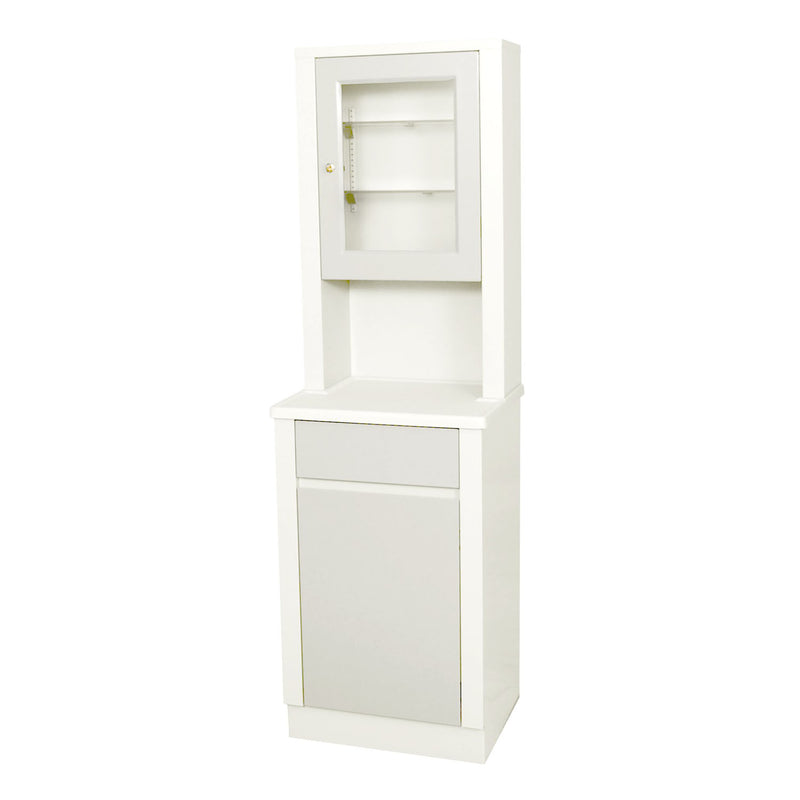 TREATMENT CABINET, 6130 WITH UPPER CABINET SECTION, TWO DOORS, ONE DRAWER, ONE SHELF, 25.25"W X 65"H X 16.25"D, QUIET WHITE, SOLD AS EACH UMF 10001064
