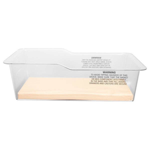 BASSINET WITH BASKET AND MATTRESS , STAINLESS STEEL, ONE SHELF, 32"W X 35.25"H X 17"D, SOLD AS EACH UMF 10001064
