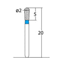 Pear 2 mm Dia. Medium Grit Diamond Bur 5 per pack. 237.20M1