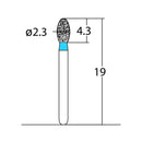 Egg 2.3 mm Dia. Medium Grit Diamond Bur 5 per pack. 277.23M1