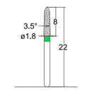 Torpedo, Conical 1.8 mm Dia. Coarse Grit Diamond Bur 5 per pack. 294.18C2