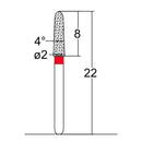 Torpedo, Conical 2 mm Dia. Fine Grit Diamond Bur 5 per pack. 294.20F1