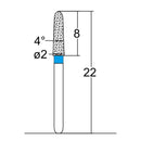 Torpedo, Conical 2 mm Dia. Medium Grit Diamond Bur 5 per pack. 294.20M1