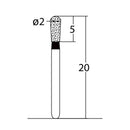 Pear 2 mm Dia. Extra Coarse Grit Diamond Bur 5 per pack. 237.20EC1