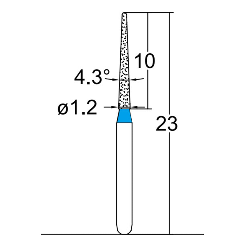 Torpedo, Conical1.2 mm Dia. Medium Grit Diamond Bur 5 per pack. 294.12M5