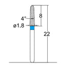 Torpedo, Conical 1.8 mm Dia. Medium Grit Diamond Bur 5 per pack. 294.18M3 - Osung USA