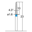 Torpedo, Conical 1.6 mm Dia. Medium Grit Diamond Bur 5 per pack. 294.16M4