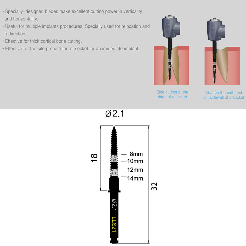 Osung S21 Lindemann Bur Drill 2.1mm Dia. -LLS21 - Osung USA