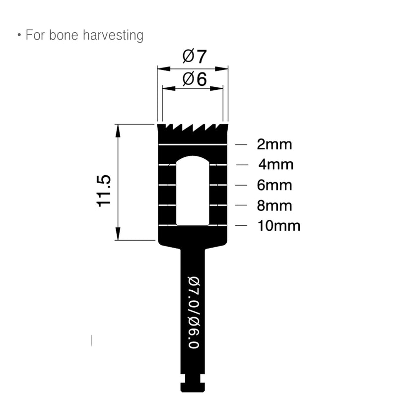 7mm/6mm Osung Implant Trephine Bur Drill -THB70 - Osung USA