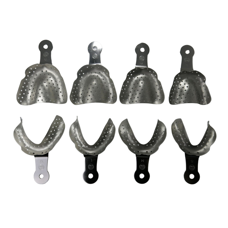 Dental Impression Tray Set, 8 pcs, Edentulous, S.S., TSEZ8 - Osung USA