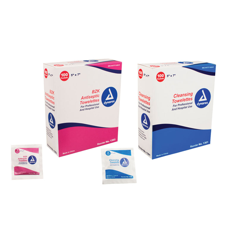ANTISEPTIC TOWELETTES BZK, BULK, 1000/CS, SOLD AS CASE DYNAREX 10000058