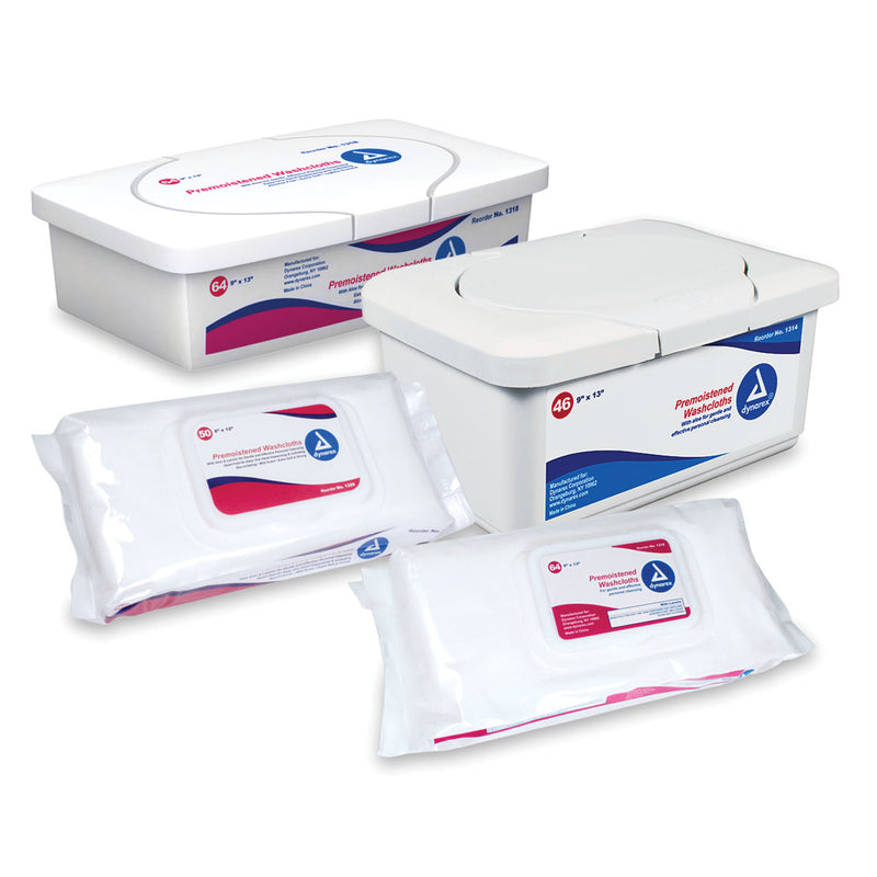 WASHCLOTH, PERSONAL CLEANSING ADULT, 8" X 12", REFILLS, 50/PK, 12 PK/CS, SOLD AS CASE DYNAREX 10000058