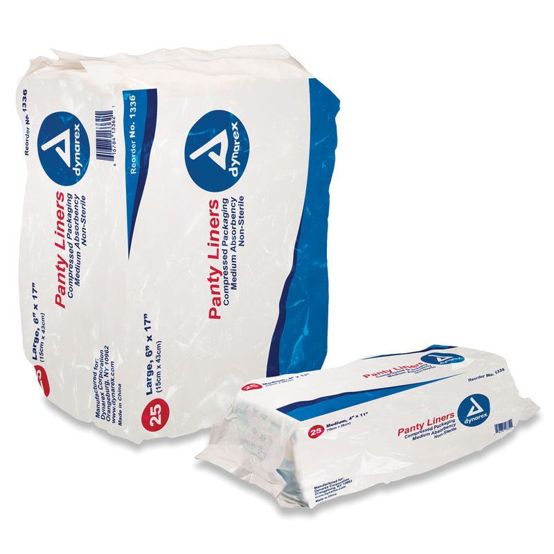 PANTY LINERS, 4" X 11", 25/BG, 10 BG/CS, SOLD AS CASE DYNAREX 10000058