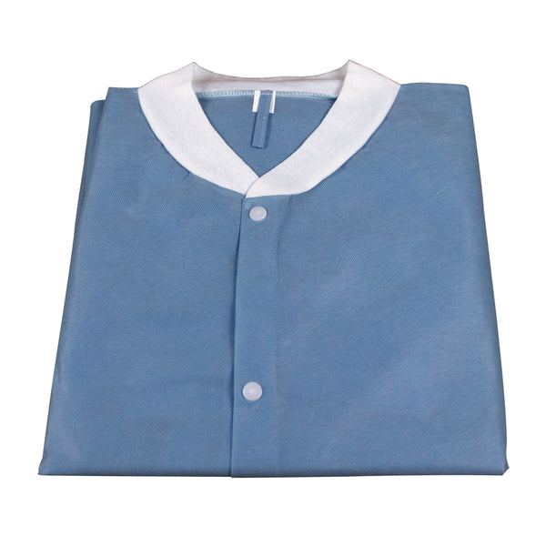 LAB COAT, SMALL, DARK BLUE, NO POCKETS, 10/BG, 3 BG/CS, SOLD AS CASE DYNAREX 10000058