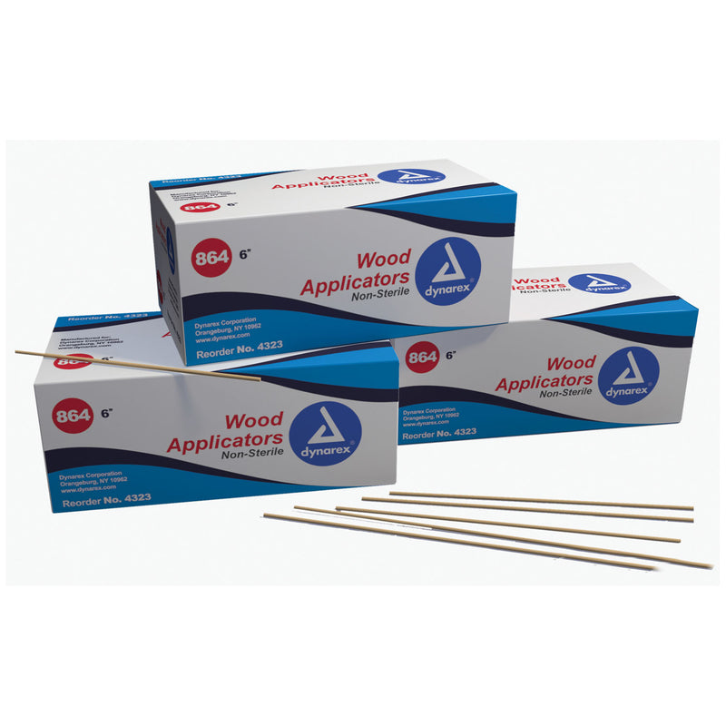 WOOD APPLICATOR, PLAIN 6", 72 DOZ/BX, 12 BX/CS, SOLD AS CASE DYNAREX 10000058