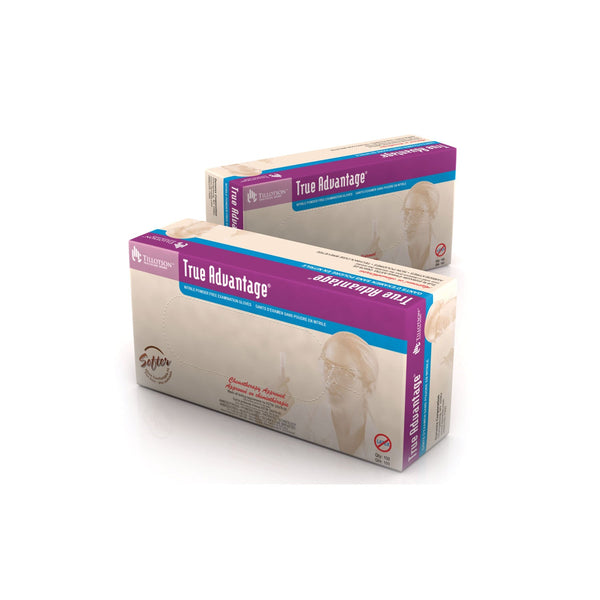 Dynarex Tillotson Tru Advantage Soft Nitrile Gloves - Non-Latex Poly Glide Inner Lining Exam Gloves, X-Small, 100/Bx, 10 Bx/Cs -6501