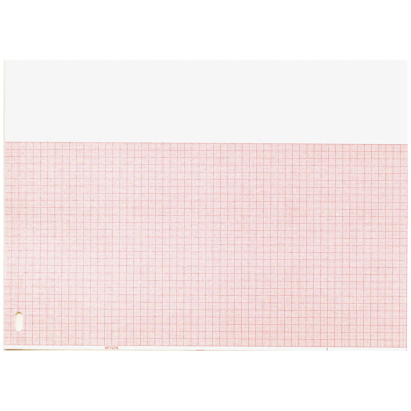 Graphic Controls Cardiology Chart Paper Chart Paper, Hewlett Packard M1707A, 8.497" X 183 Ft, Red Grid, 8/Cs -7G30768678