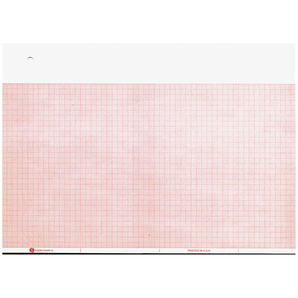 Graphic Controls Cardiology Chart Paper Chart Paper, Marquette 9402-024, 8.44" X 275 Ft, Red Grid, 8/Cs -7G31002184