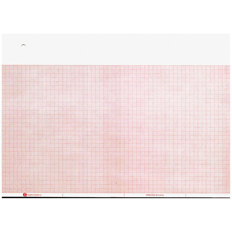 Graphic Controls Cardiology Chart Paper Chart Paper, Marquette 9402-024, 8.44" X 275 Ft, Red Grid, 8/Cs -7G31002184