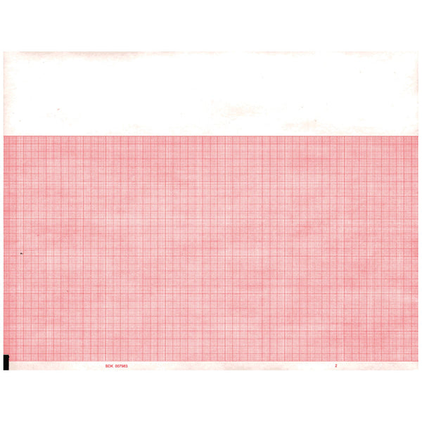 Graphic Controls Cardiology Chart Paper Chart Paper, Burdick 007983, 8.465" X 83 Ft, Red Grid, 10/Cs -7G31334595