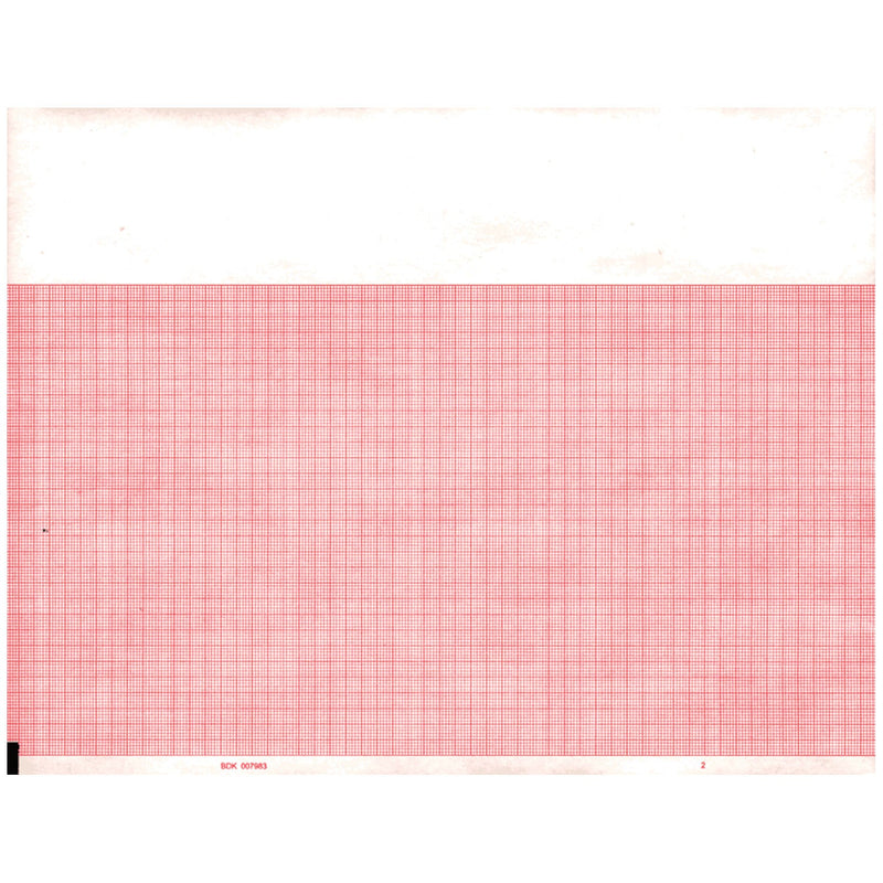 Graphic Controls Cardiology Chart Paper Chart Paper, Burdick 007983, 8.465" X 83 Ft, Red Grid, 10/Cs -7G31334595