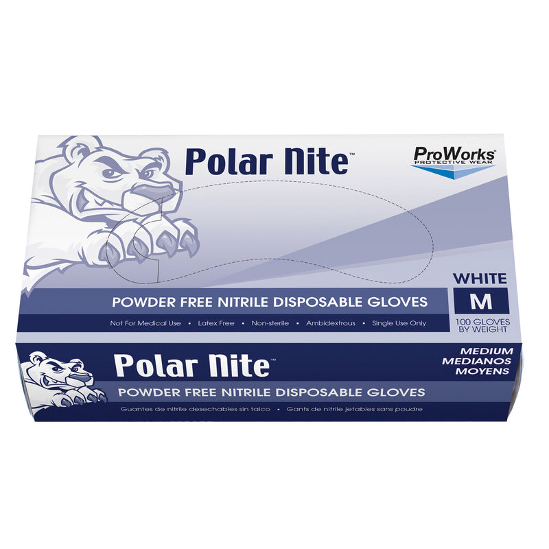 NITRILE GLOVE, POWDER-FREE, WHITE, X-LARGE, 100/BX, 10BX/CS, SOLD AS CASE HOSPECO 10000901