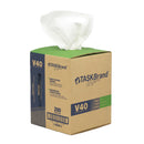 TASKBRAND® V40 HW DRC, POLYWRAPPED, WHITE, 12" X 13", 750/RL, 1 RL/CS, SOLD AS CASE HOSPECO 10000901