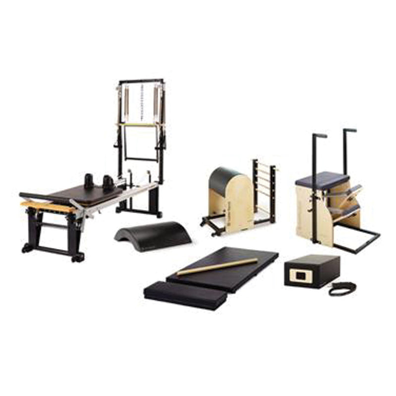 Merrithew Equipment Bundles Rehab One-On-One Studio Bundle Includes 1 Ea: Rehab V2 Max Plus Reformer, Mat Converter, Padded Platform Extender, Reformer Box, Maple Roll-Up Pole, Split-Pedal Stability Chair, Ladder Barrel, Arc Barrel -ST-11045