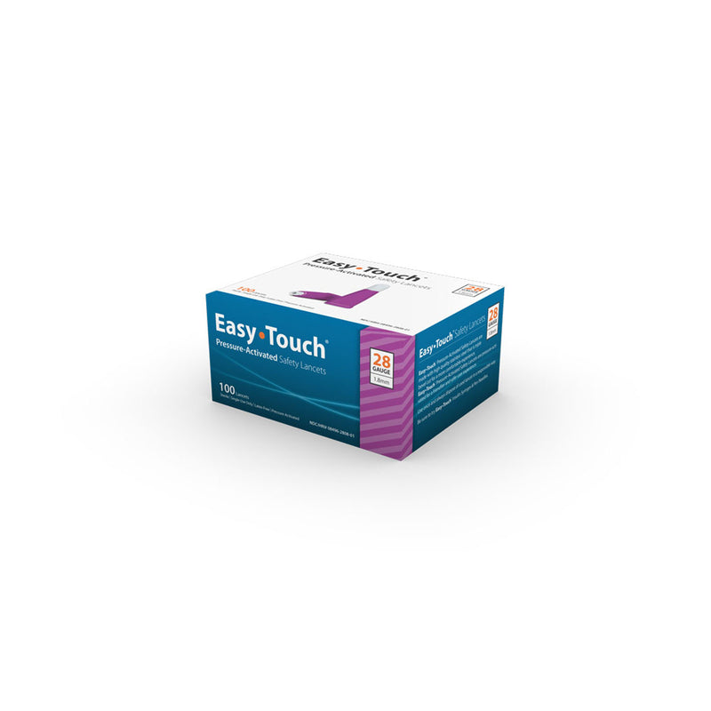 SAFETY LANCETS, PRESSURE ACTIVATED, EASY TOUCH, 28G, 100/BX, SOLD AS EACH MHC 10001084