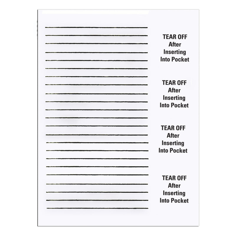 INSERT CARD FOR BRACELET 320-XX-PDK, 3/SET, 100 ST/BK, SOLD AS BOOK PRECISION 10001102