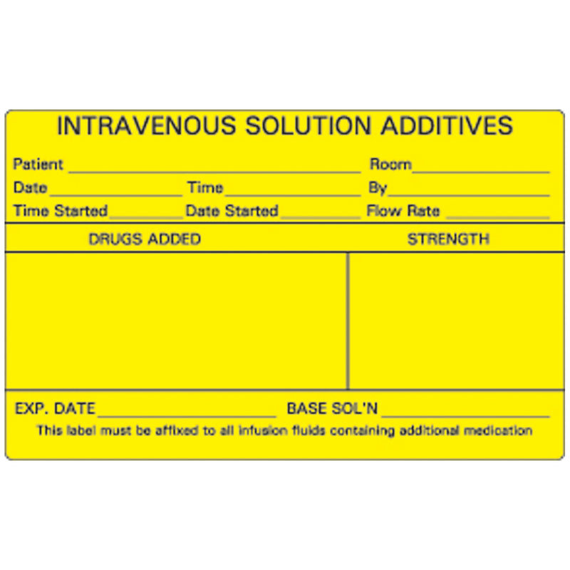 DRUG SENSITIVITY PATIENT CHART LABELS, 2¼" X 4½", WHITE, 1,000/BX, SOLD AS BOX PRECISION 10001102