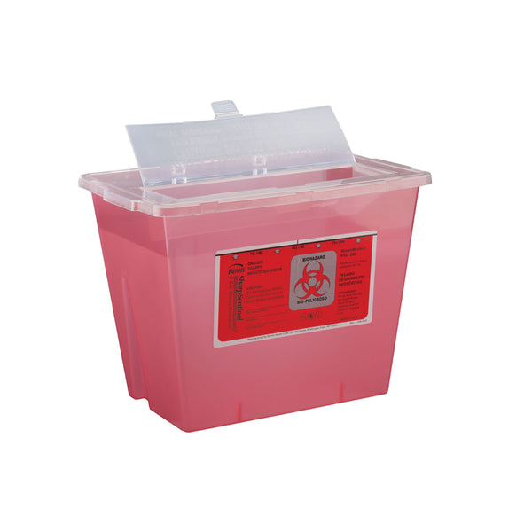 SHARPSENTINEL™ SHARPS CONTAINER, 5 QT, TRANSLUCENT BEIGE, ROTATING LID, 32/CS, SOLD AS CASE BEMIS 17