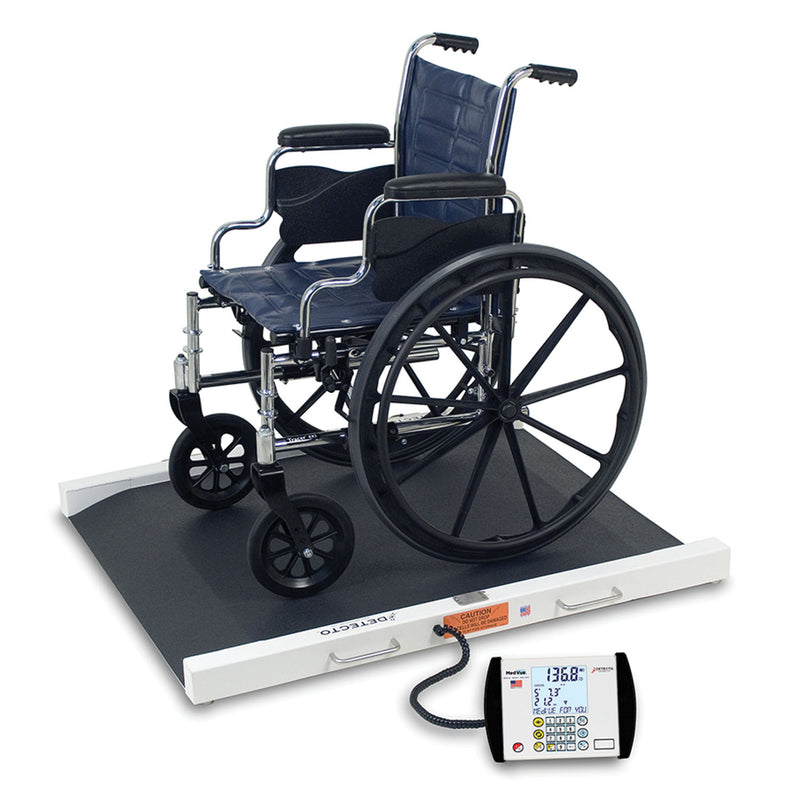 WHEELCHAIR SCALE, PORTABLE, DIGITAL, 1000 LB X .2 LB / 450 KG X .1 KG, 32X36 PLATFORM, SOLD AS EACH DETECTO 233