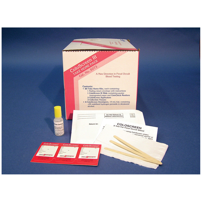 COLOSCREEN TAKE HOME, COLLECTION TISSUES & ENVELOPES, 80 SLIDES, 6 X 15ML DEVELOPER, 240 SPECIMEN APPLICATORS, CLIA WAIVED, SOLD AS BOX HELENA 58